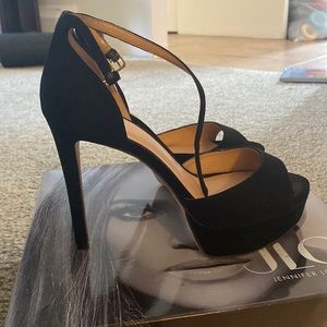 Black peep toe heels